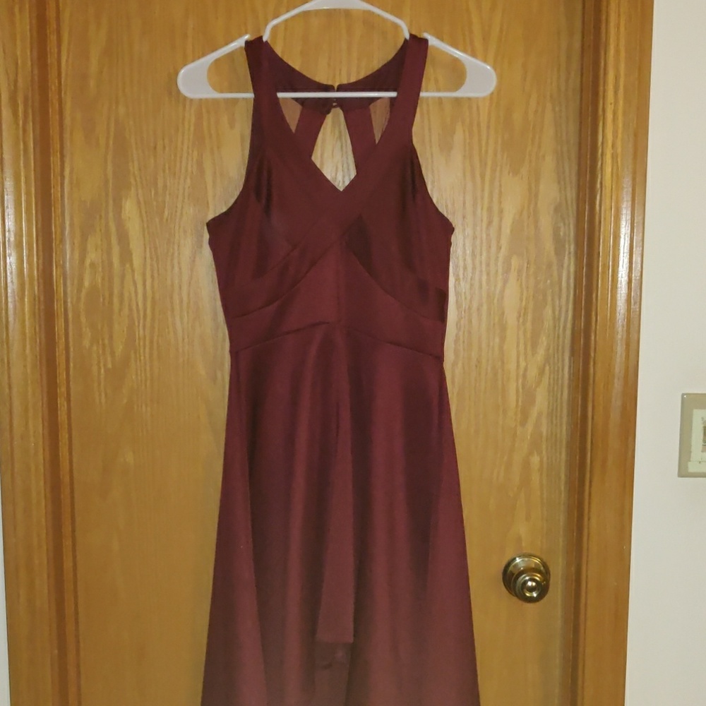 Burgundy high low dress